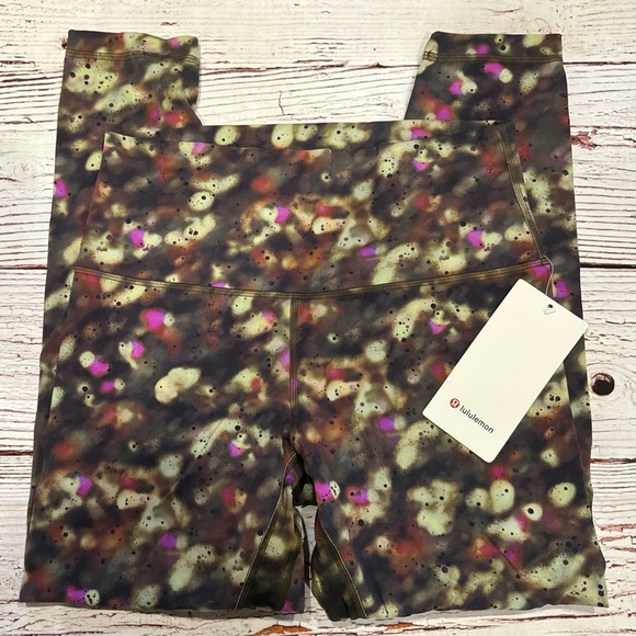 NWT Lululemon Align High-Rise Pant 25" in Soft Focus Splatter Green Multi Sz 10 - Picture 4 of 11